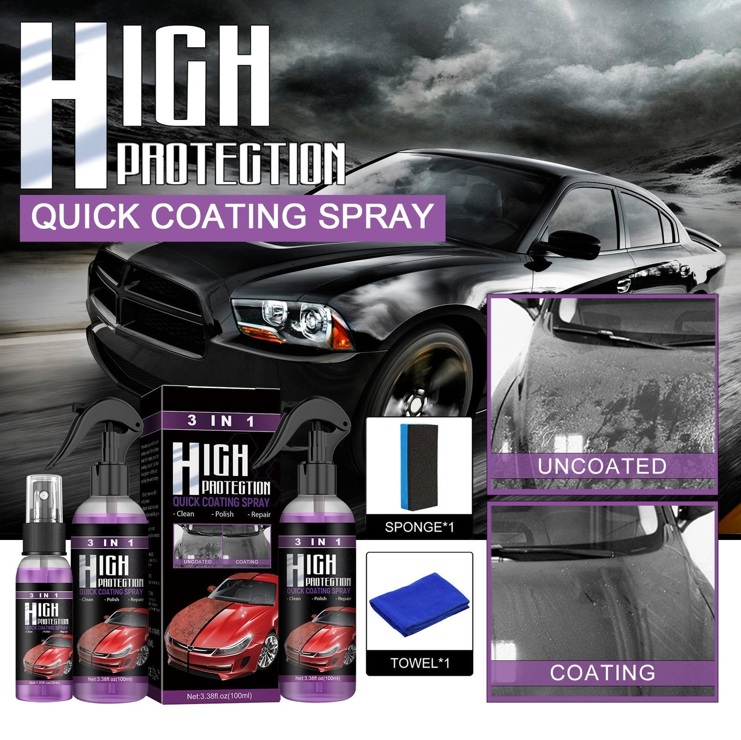 Dobshow™ 3-in-1 High Protection Car Spray